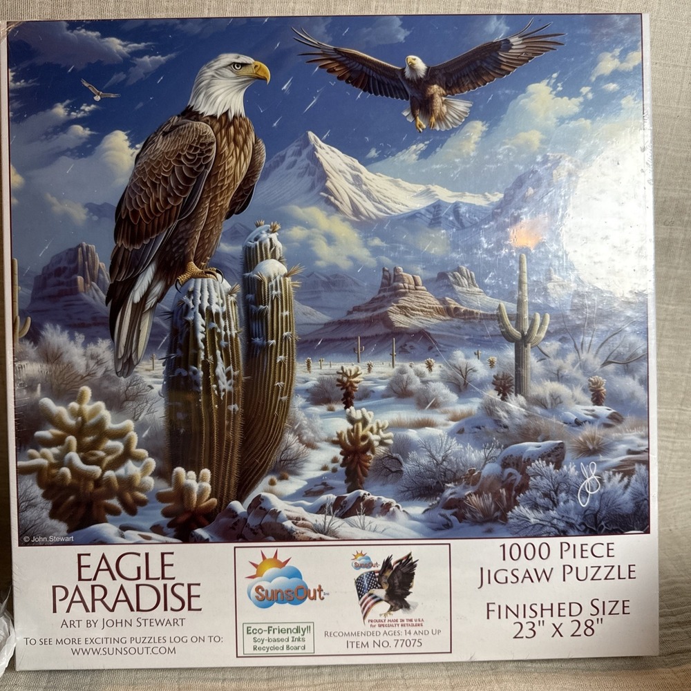 Sunsout Eagle Paradise 1000 Piece Puzzle by John Stewart - New Sealed 23x28